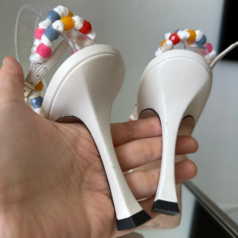 JIMMY CHOO Amiral 90 embellished leather sandals $1,175 39 - Picture 8 of 16